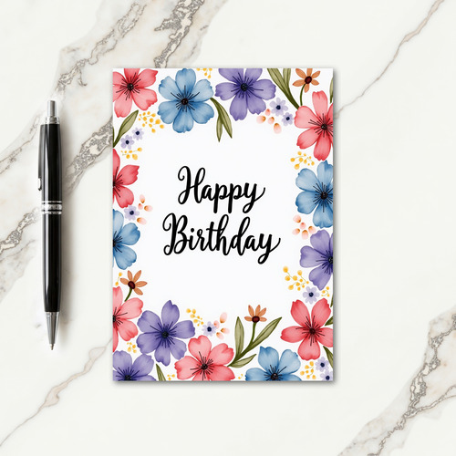 Striped Botanical Art Card