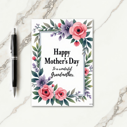 Striped Botanical Grandmas Day Card