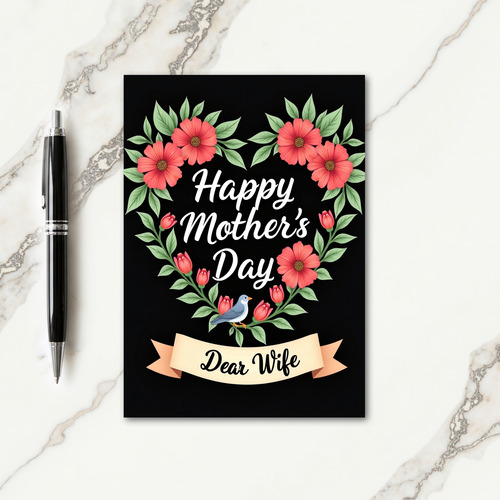 Striped Botanical Joyful Wishes Card