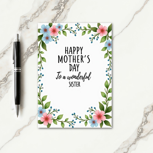 Striped Botanical Message Card