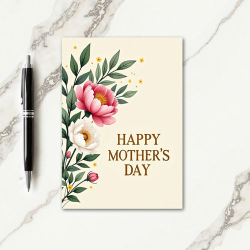 Striped Botanical Mothers Day Card