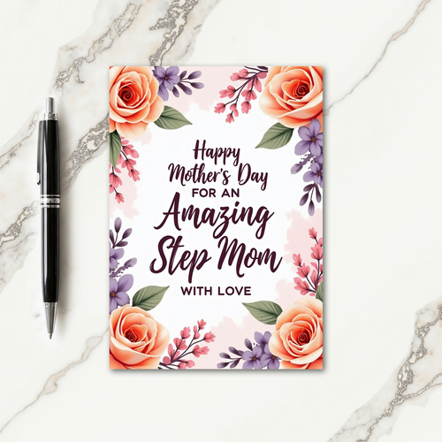 Striped Botanical Thanks Card