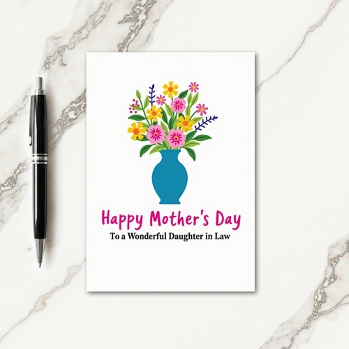 Striped Bouquet Daughter In Law Card
