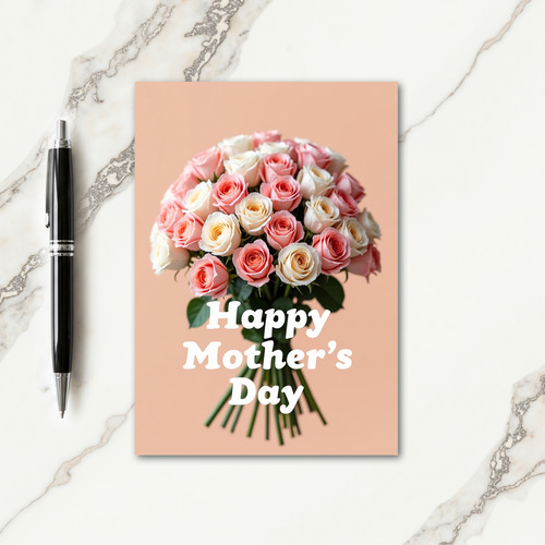 Striped Bouquet Happy Mothers Day Card