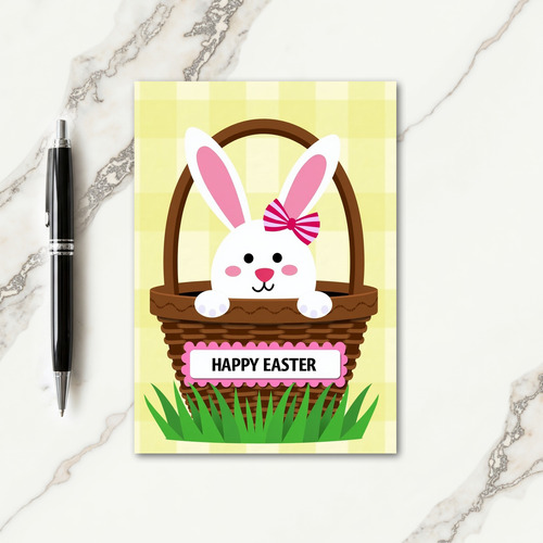 Striped Bow Basket Holiday Card