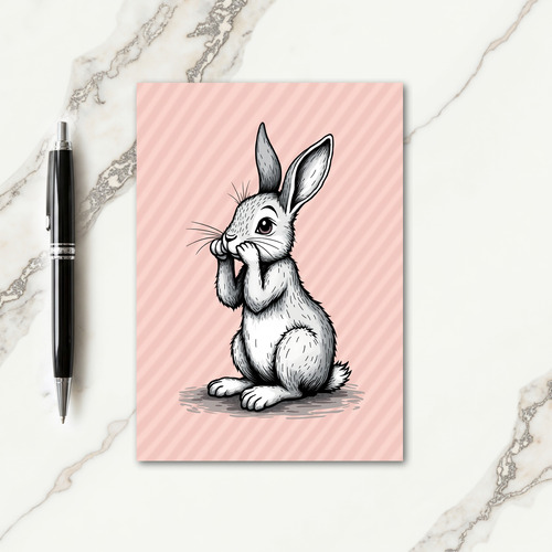 Striped Bunny Surprise Card