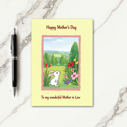 Striped Bunny Wildflower Field Card