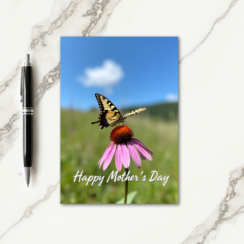 Striped Butterfly Bloom Card