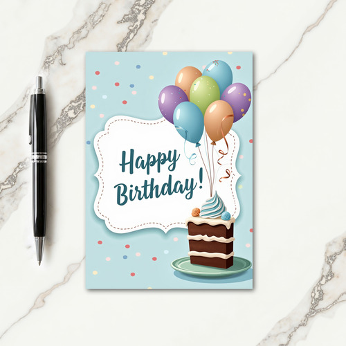 Striped Cake Celebration Card