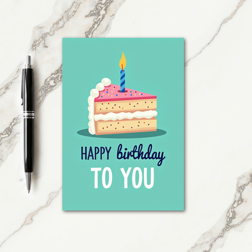 Striped Cake Slice Wish Card