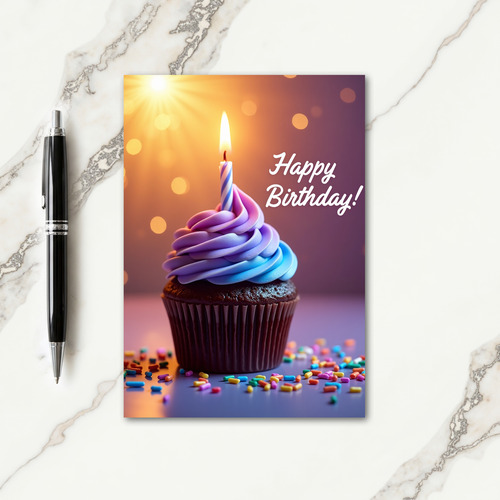 Striped Candle Treat Card