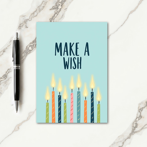 Striped Candle Wish Card
