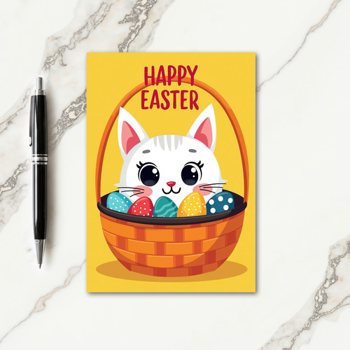 Striped Cat Easter Fun Card