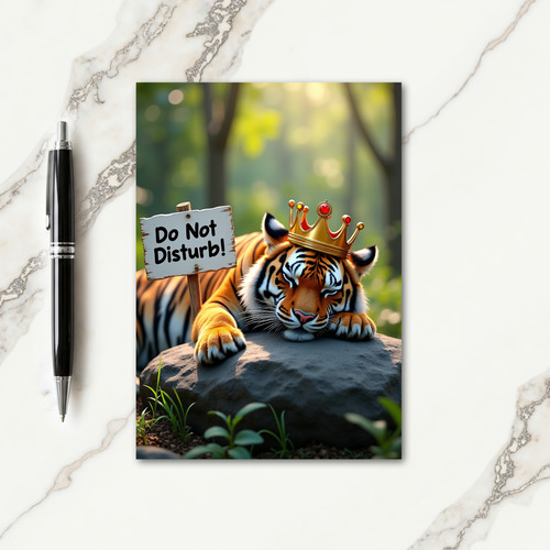 Striped Cat Fathers Day Crown Card
