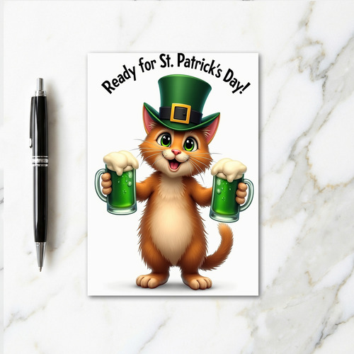 Striped Cat Holiday Fun Card