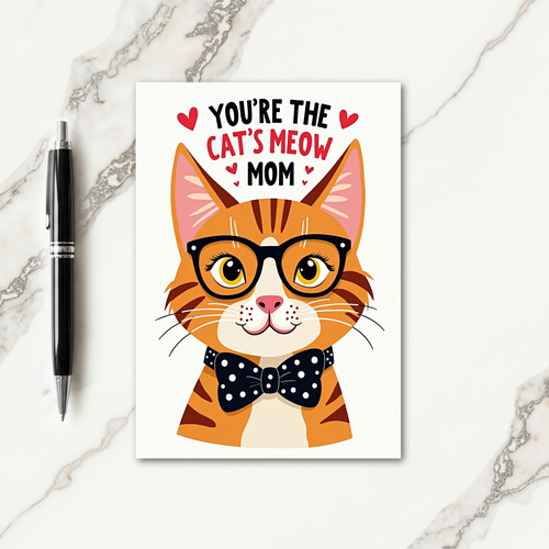 Striped Cat Mothers Day Card