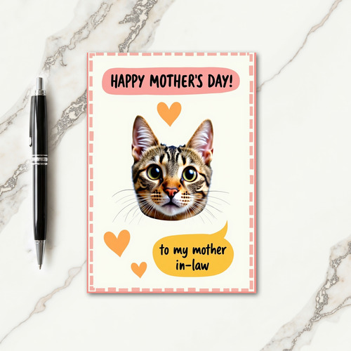 Striped Cat Mothers Love Card