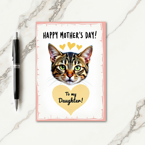 Striped Cat Sweet Mothers Day Card