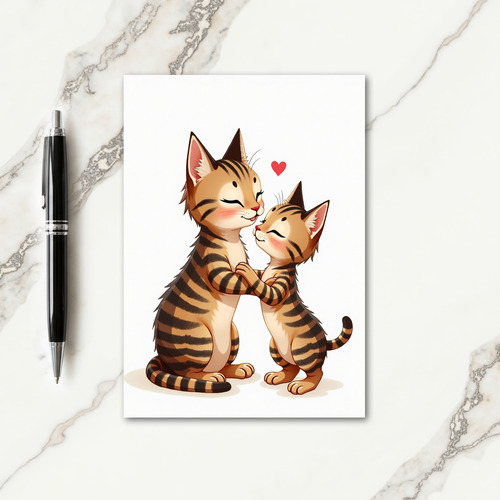 Striped Cats Affection Card