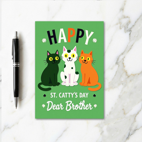 Striped Cats Happy Card