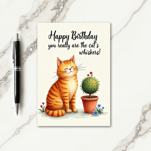 Striped Cats Happy Smile Card