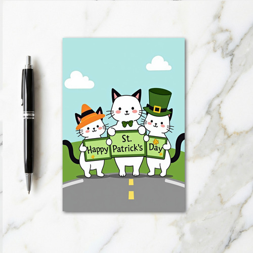 Striped Cats Holiday Card