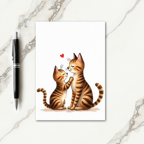 Striped Cats Love Mother Card