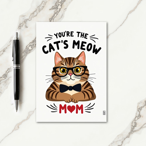 Striped Cats Meow Mom Card