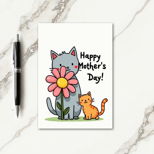 Striped Cats Mothers Day Card