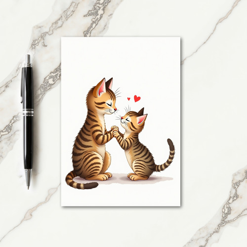 Striped Cats Mothers Day Love Card
