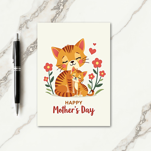 Striped Cats Mothers Love Card
