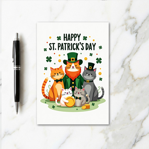 Striped Cats St Patricks Day Card