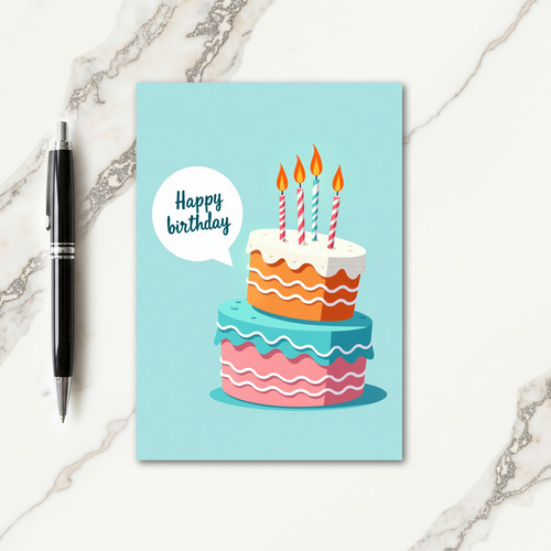 Striped Celebration Cake Card
