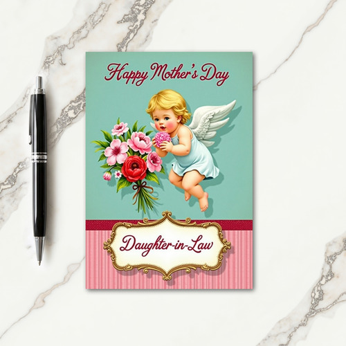Striped Cherub Blossom Card
