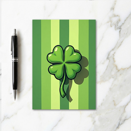 Striped Clover Good Luck Card