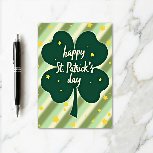 Striped Clover St Patricks Card