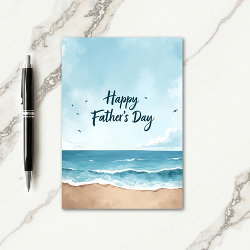 Striped Coastal Fathers Day Card