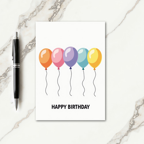 Striped Colorful Spheres Card