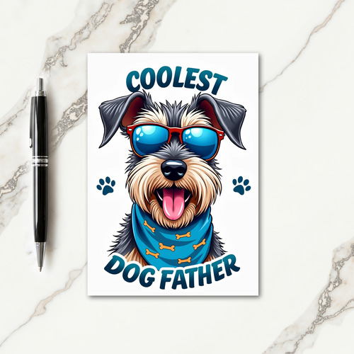Striped Coolest Dog Father Card