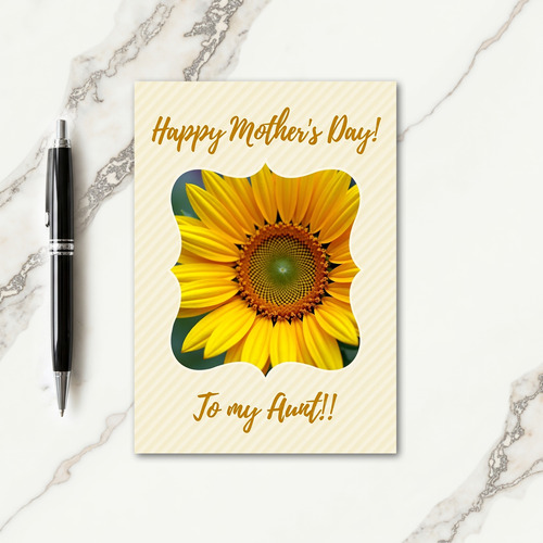 Striped Cream Mothers Day Card