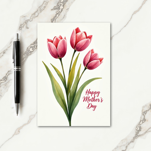Striped Crimson Message Bloom Card