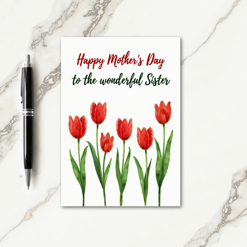 Striped Crimson Script Card