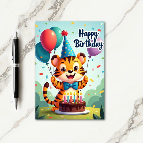 Striped Cub Birthday Card