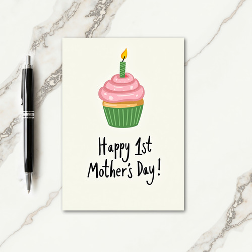 Striped Cupcake Mothers Day Card