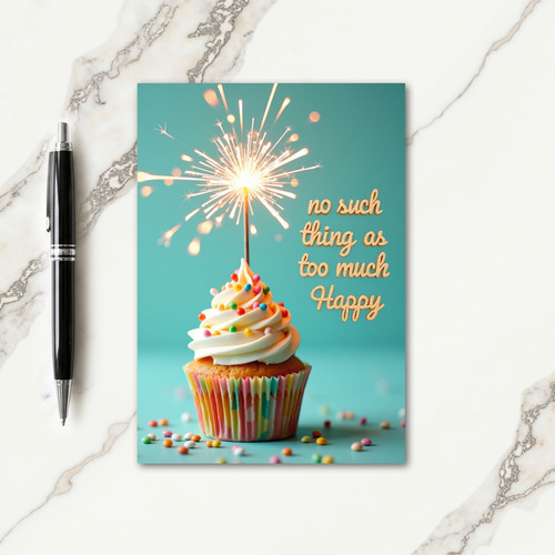 Striped Cupcake Sparkler Card
