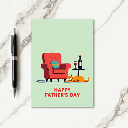 Striped Cushion Happy Fathers Day Card