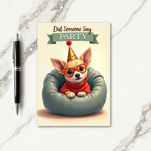 Striped Cute Dog Card