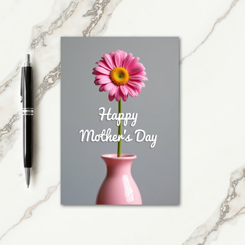 Striped Daisy Happy Mothers Day Card