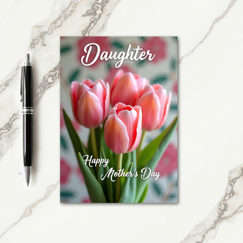 Striped Daughter Floral Bouquet Card