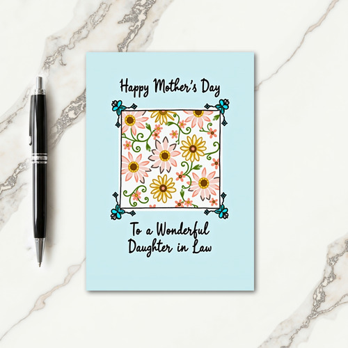 Striped Daughter In Law Floral Card